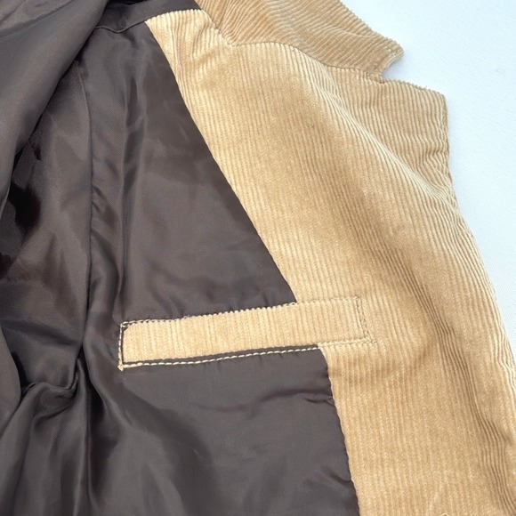 Vintage 00s Gymboree Boys Corduroy Blazer Jacket Elbow Patches Tan Size 2T - Picture 9 of 9